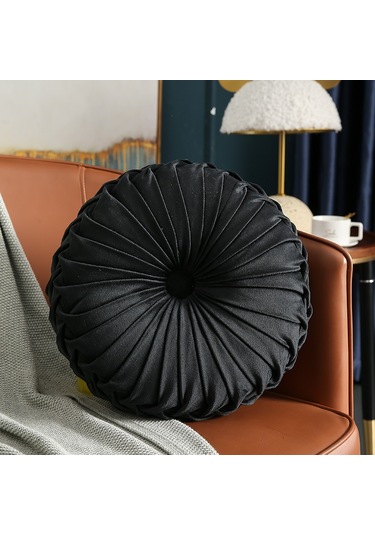 Atmak Yastık El Dikişli Pilili 3d Hollandalı Kadife Kabak 35cm-6 Ekru