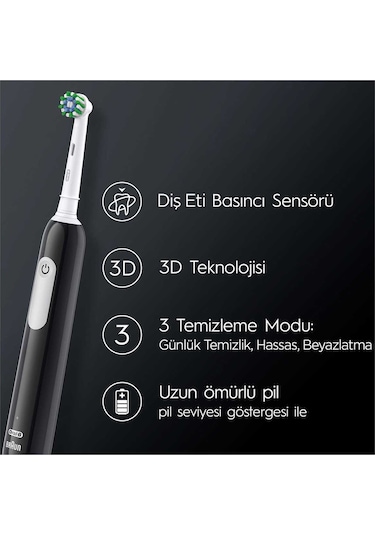 Oral-B Pro Series 1 Elektrikli Diş Fırçası Siyah - Mavi 2 Adet + 2 Diş Fırçası Başlığı