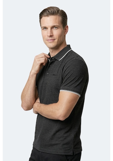 Slazenger Zeru Erkek Polo Yaka Siyah Tişört
