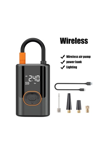 Jialan Kablosuz Araç Hava Kompresörü Hava Pompası Dijital Ekran