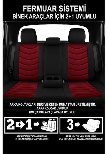 Mitsubishi Challenger W 2.8 Td 140 Hp 1999 Panther Serisi Uyumlu Keten Oto Koltuk Kılıfı Bordo