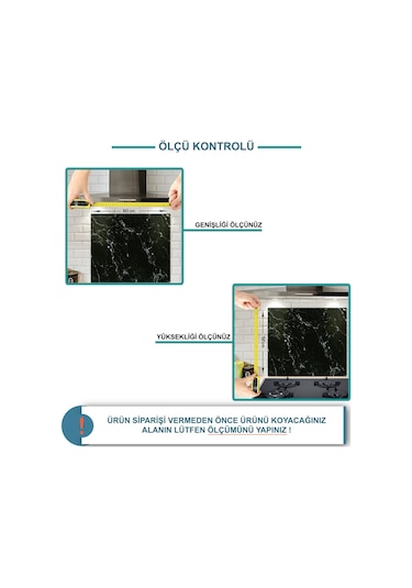 Decorita Cam Ocak Arkası Koruyucu Galaksi Desen Siyah Beyaz Fon 49.5 x 76 CM