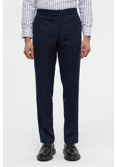 Süvari Lacivert Regular Düz Pantolon Lacivert