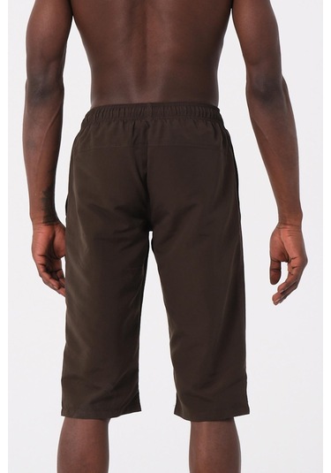 Haki Yeşil Büyük Beden Diz Altı Uzun Boy Basic Model Su İtici Özellikli Erkek Plaj Deniz Kapri Şort 001