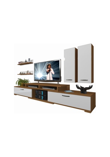 Decoraktiv Flex 5d130 Slm Tv Ünitesi Tv Sehpası Ceviz - Beyaz