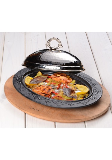 Lava Döküm Oval Döner. Kebap Tabağı. Ölçü 21x16cm.