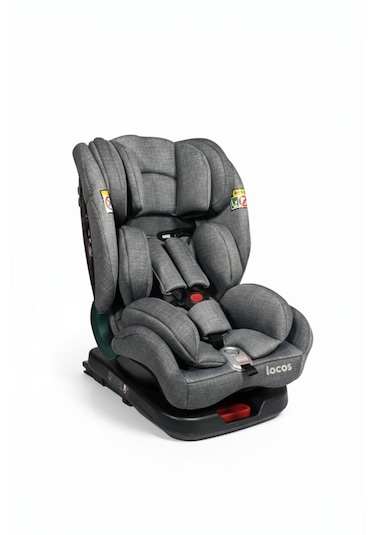 Locos 0-36 Kg 360 Derece Dönebilen İsofixli Çocuk Oto Koltuğu Gri