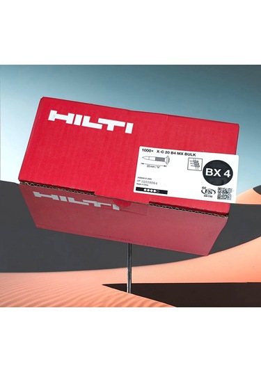 Hilti Bx4 Uyumlu X-c 20 B4 Mx Bulk Beton Çivileri Şeritli 20 Mm 1000 Adet