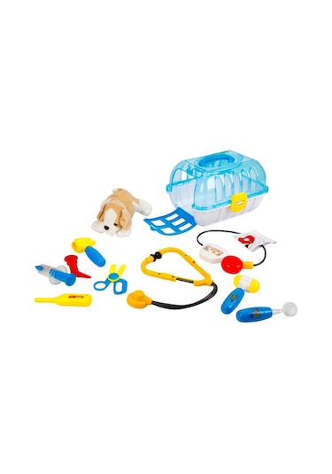 Peluş Köpek Veteriner Seti Çantalı