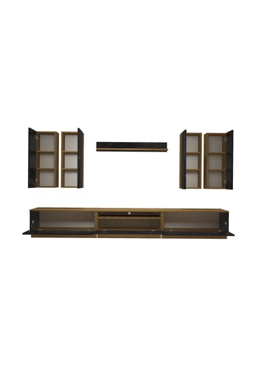 Decoraktiv Trendstyle 8d Mdf Tv Ünitesi Tv Sehpası Pera - Siyah Mermer