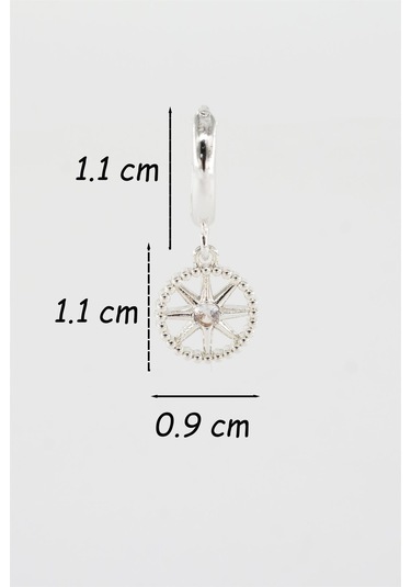 Kadın Kendi Tarzını Oluştur Zirkon Taşlı Kuzey Yıldızı Figürlü 1 Adet Küpe-3715 Gümüş