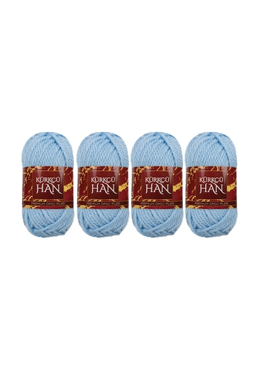 Kürkçü Han Boni %100 Akrilik Örgü İpi 35g 59m 4 Lü Paket Saks Mav