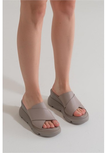 Zeyn Shoes 7673 Gri Kadın Terlik 001