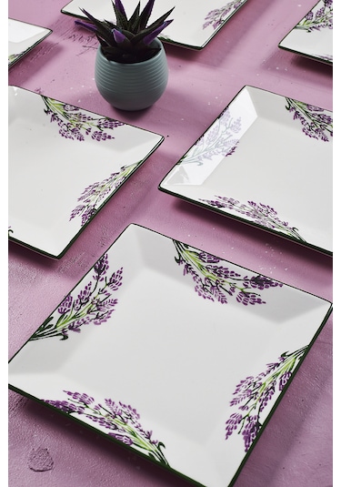 Piatti Naturali 6'lı Lavanta Pasta Tabak Seti Tatlı Sunum Seti Servis 20cm