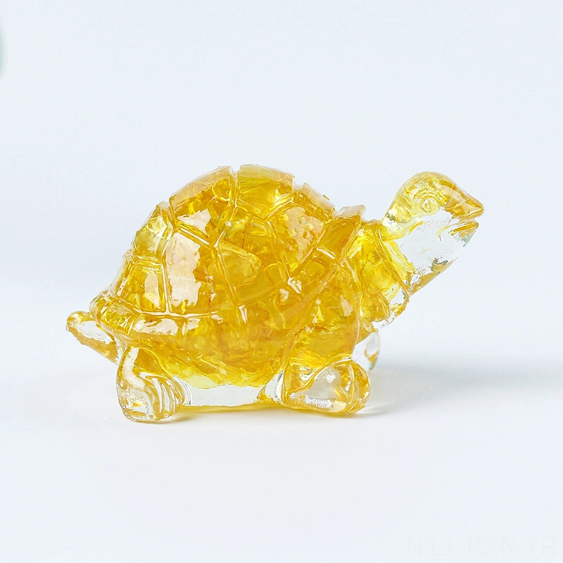 Kosona Akvamarin Kristal Kaplumbağa Figürü - Ev Dekoru, Feng Shui Ve Şans Amuletı, 1 Adet