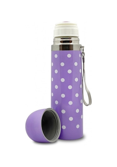 Sema Baby Puantiyeli Bebek Termosu 500 Ml - Mor Çok Renkli