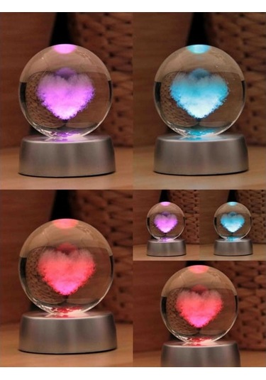 Kişiye Özel Istiridye Inci Kolye Ve Kalp Kristal Cam Kar Küresi Ikili Set