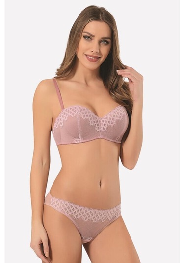 Nbb Kadın Gül Kurusu Büstiyer Külot Takım