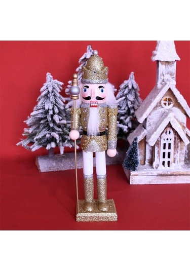 Pazly Xmas Süsler Kral Homyl Fındıkkıran Cm Altın Ahşap 30 Xp