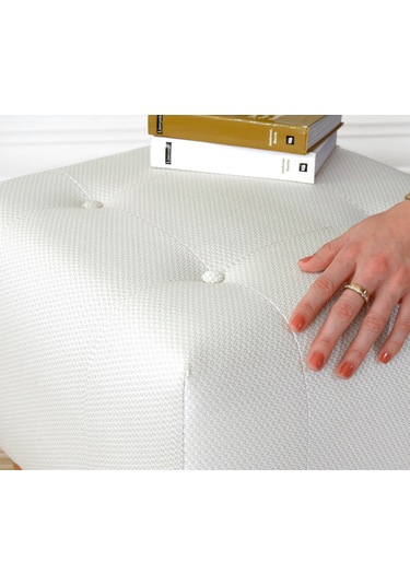 Lorencehome Tomp Puf - Krem / Lorence Home