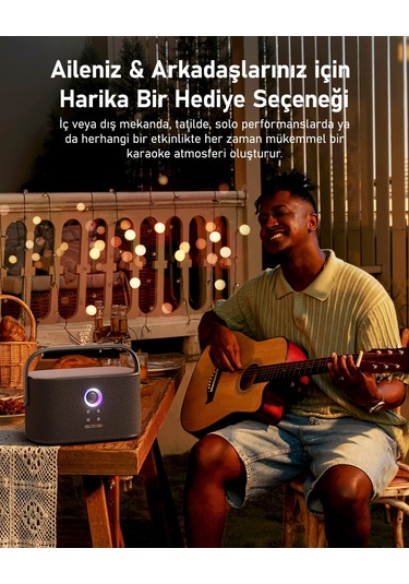 Ikarao Partybox Shell S2 140w Karaoke Bluetooth Hoparlör Seti, 8" Dahili Tablet, 2 Kablosuz Mikrofon