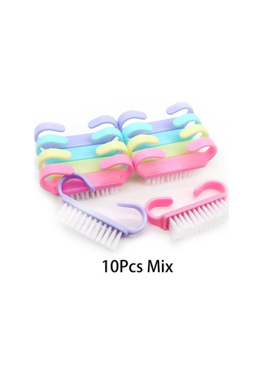 10/20/50/100 Adet Kolu Kavrama Tırnak Fırçası Tırnak Fırçalama Temizleme Tırnak Fırçaları Temizleyici Tırnak Scrubber Toplu Erkekler Kadınlar İçin Jearlyu Koyu Gri