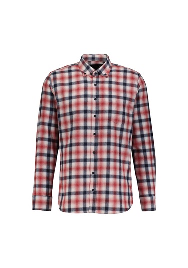 Finesuits Erkek Flanel Gömlek 2422204011.flcdr Kırmızı