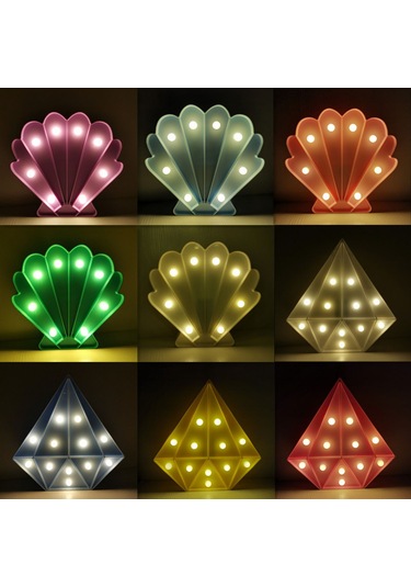 Geeroyoo Beyaz Elmas Desenli Led Dekoratif Gece Lambası - Odalar İçin Sarımsak Işık Ambiyansı Ve Dekorasyon Aleti, Hediye Seçeneği Pil Dahil Değil Beyaz