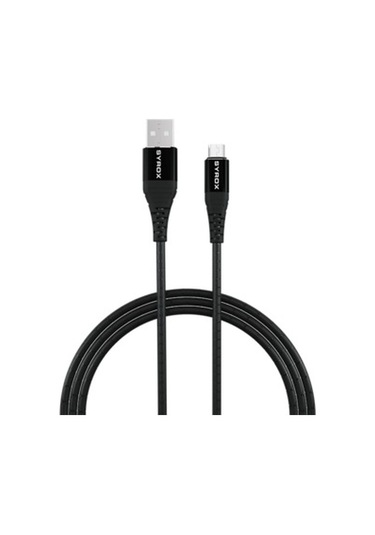 Syrox S6/S7 1,1Mt Metal 2A Micro Kablo(Siyah-Kırmızı) - Syx-C89