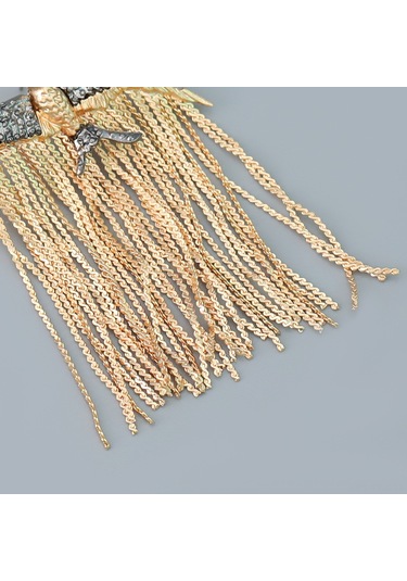 Geeksen Uçan Kuş Modeli Allüminyum Küpe - Altın Renkli, Kanatlı Ve Uzun Tasselli, Moda Aksesuarı Gold