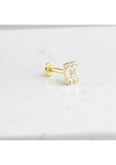 Glorria Altın Baget Tragus Piercing Altın