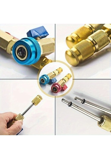 Dashanshop R134a Klima Valfleri Sökme Takma Alet Seti 2 Parça Yüksek Düşük Basınç