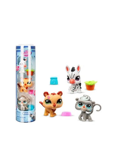 Littlest Pet Shop Minişler 3 Lü Figür Seti S2 05974 Zebra - Aslan - Maymun