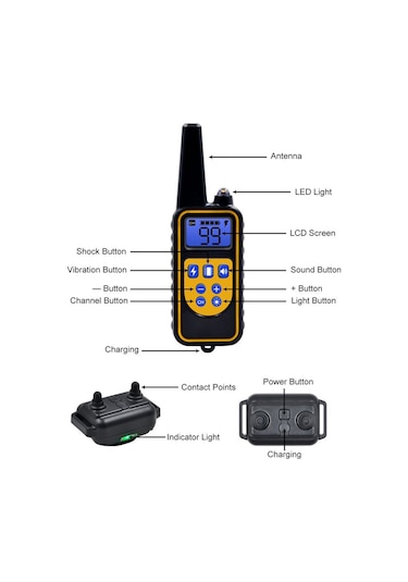 Ip67 Su Geçirmez Şarj Edilebilir Köpek Eğitim Tasması Otomatik Elektrikli Şok Köpek Tasması Evcil Hayvan Tasması Havlama Durdurucu Otomatik Köpek Tasması Köpek Eğitimi
