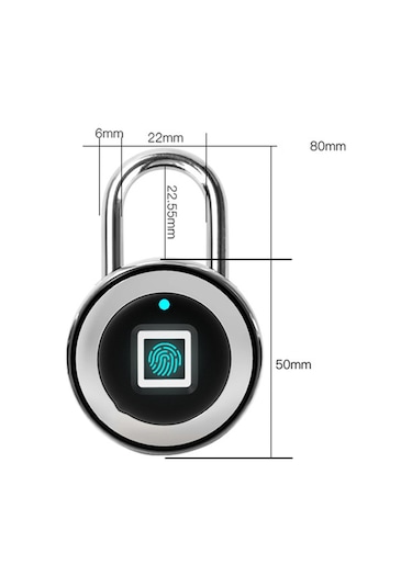 Bozzys Pl-p2 Suya Dayanıklı Akıllı Parmak İzi Dolap Kilit Kapı Kırmızı