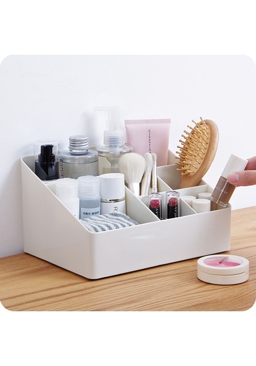 Yaozixa Ahşap Rengi Ev Ofis Mutfak Çeşitli Bölmeli Organizer - Kaliteli Plastik Gereç, Kozmetik, Ev Eşyası Saklama Kutusu Altın