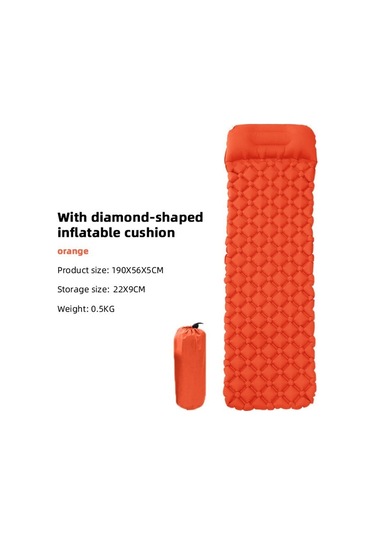 Şişme Açık Uyku Mat Yastık Yüzme Kamp Mat Yastık Hava Yataklı Uyku Kanepe - Turuncu