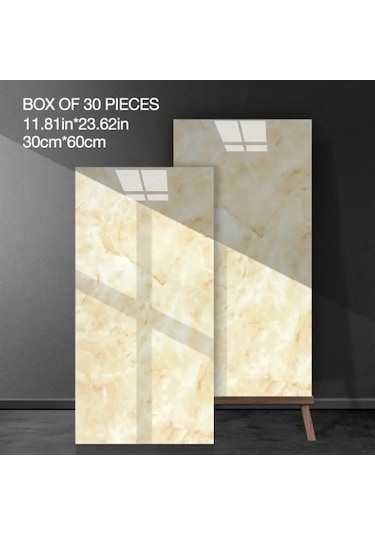 Periboia Sarı Mermer Desenli Alüminyum Plastik Duvar Stickerı Karışık Renkli