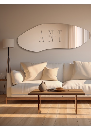 Nova Asimetrik Ayna, Boy Aynası, Duvar Aynası, Konsol Aynası Gümüş