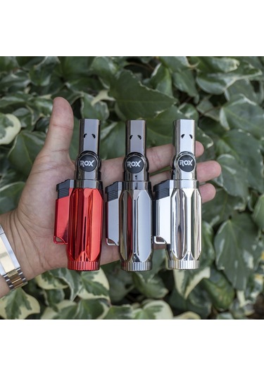 Rox Bs-106 Dört Alev Çıkışlı Mini Bütan Gaz Torch Pürmüz Kırmızı