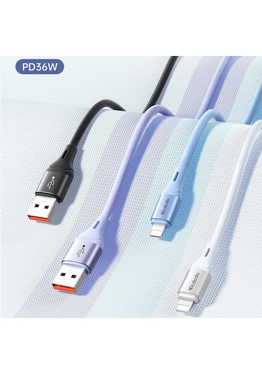 Mcdodo CA-1834 36W Usb İphone Uyumlu Hızlı Data-Şarj Kablo 1.2m-Mavi