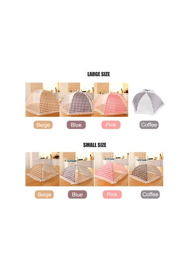 Yuntech01 Küçük Boy Bej Kiremit Desenli Katlanabilir Gıda Kapağı - Entegre Metal Çubuklar Ve Yoğun Ağ - Moskitö Ve Sinek Koruyucu - Piknik, Kamp, Manzaralar İçin Uygun Kahverengi