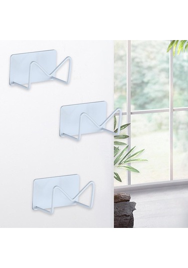 Suntek Mutfak Sünger Tutucu Çamaşırhane Su Geçirmez Kanca Beyaz 3 Parça Çok Renkli