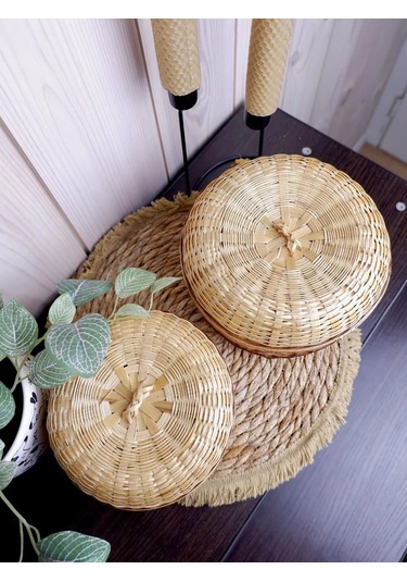 Nika&shop Örgü Kapaklı Sepet Seti 284603391 Kahverengi