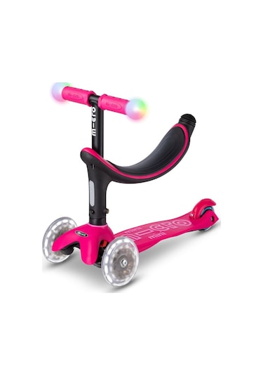 Micro Mini2grow Deluxe Magic Led 3 Tekerlekli Scooter Pink