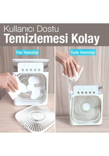 Periboia Su Hazneli Şarjlı Masa Vantilatörü