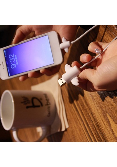 Singree Şirin Hayvan Figürlü Kablo Koruyucu - Kırılmayı Önler, Kolay Takılır, Mini Boyutlu