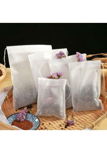 Jms 100/50/10 Adet Tek Kullanımlık Dokunmamış Kumaş Baharat Filtreleri Çay Poşetleri 8x10cm 50 Beyaz