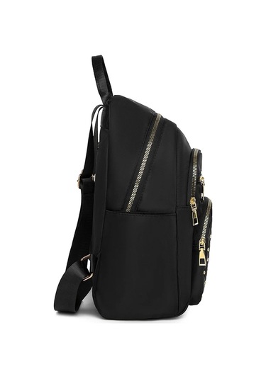 Lixiaqu01 Black Seyahat Sırt Çantası, Çift Omuz Çantası, Şık Siyah