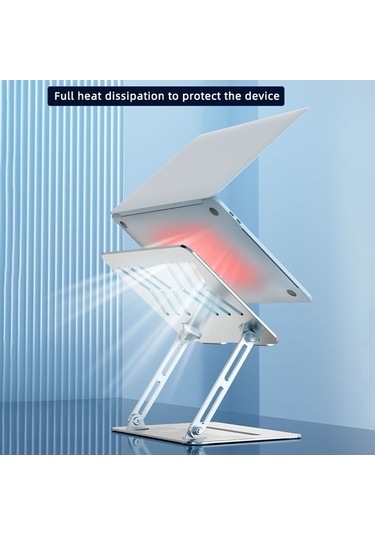 Ebitda L307 Kullanışlı Dizüstü Bilgisayar Standı, Ayarlanabilir Yükseklik Ve Soğutma, Metal Masaüstü Tutucu, Gri